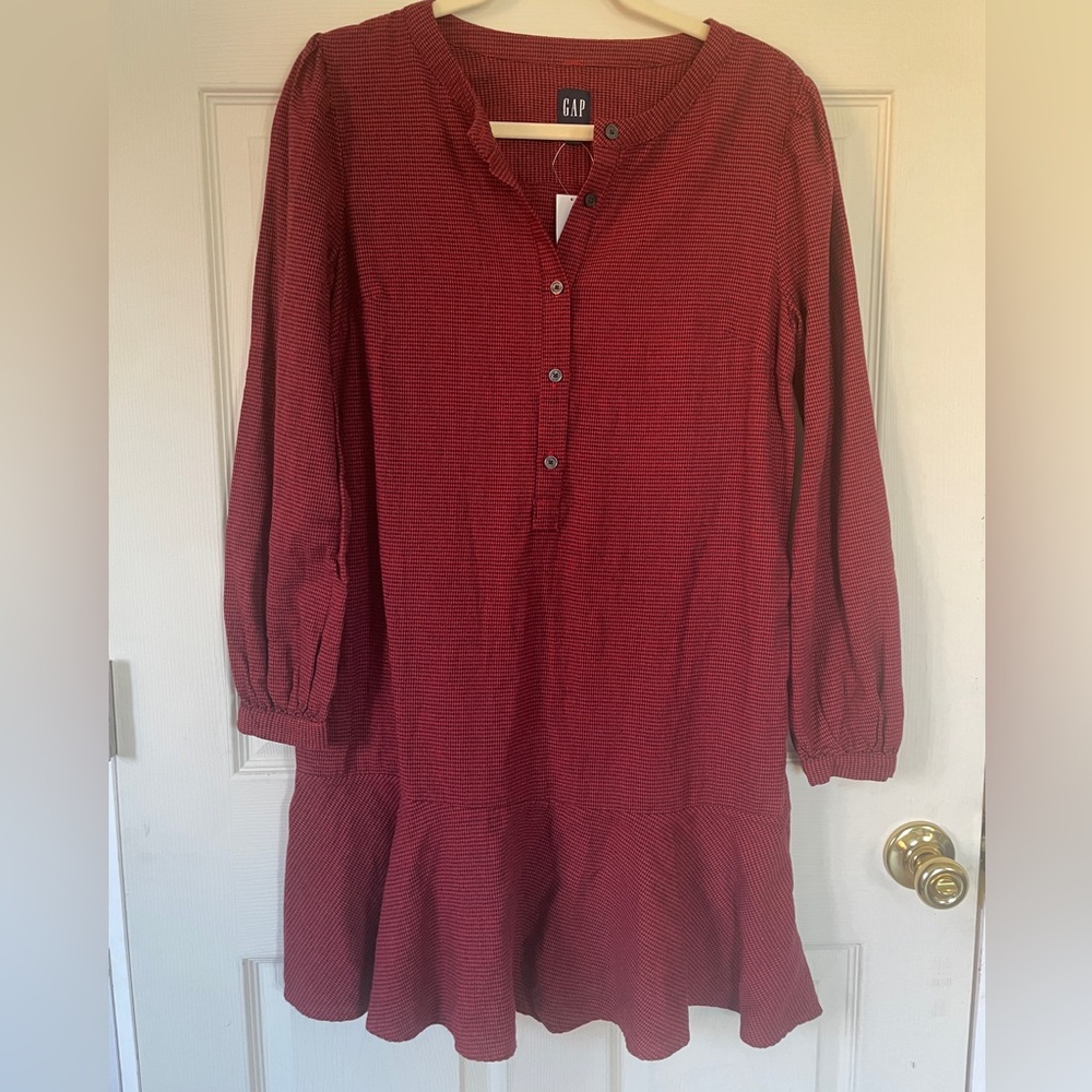 NWT Gap Houndstooth Flannel Dress